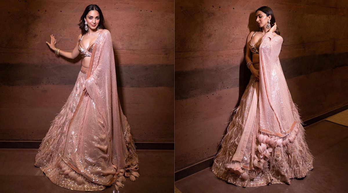 Kiara Advani makes fans swoon over her in a peachy pink lehenga set