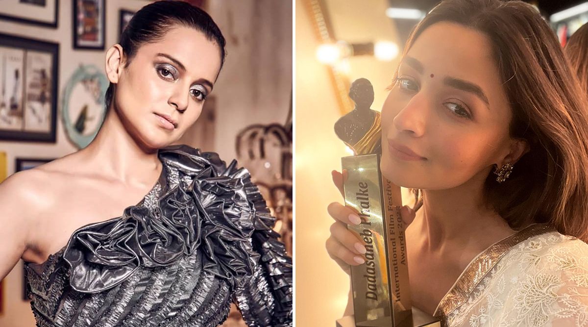 Kangana Ranaut lashes out as Alia Bhatt, receiving an award for best actress at Dadasaheb Phalke Awards; SEE!