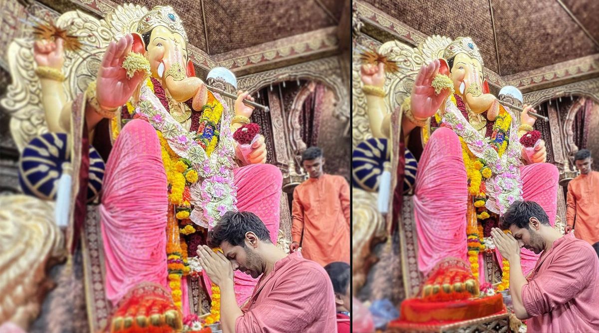 Ganesh Chaturthi 2023: Kartik Aaryan Seek Blessings From Bappa At Lalbaugcha Raja In Mumbai! (View Post)