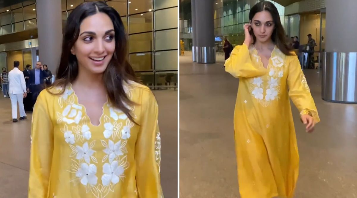 WOW! Kiara Advani Sizzles In A Yellow Salwar Suit At Airport (Watch Video)