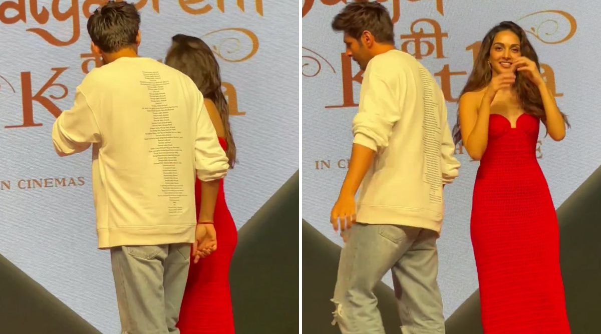 Satyaprem Ki Katha: Kiara Advani's WARDROBE MALFUNCTION During Promotion Leaves Fans In Shock, Kartik Aaryan's Unexpected Action Breaks the Internet! (Watch Video)