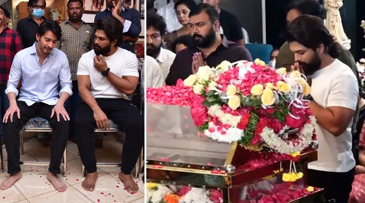 Allu Arjun visits Mahesh Babu at his father's funeral. See more insights!