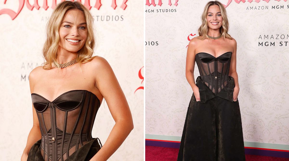 Margot Robbie Looks Sizzling HOT In A Strapless Corset Top At The Saltburn’s Premiere!