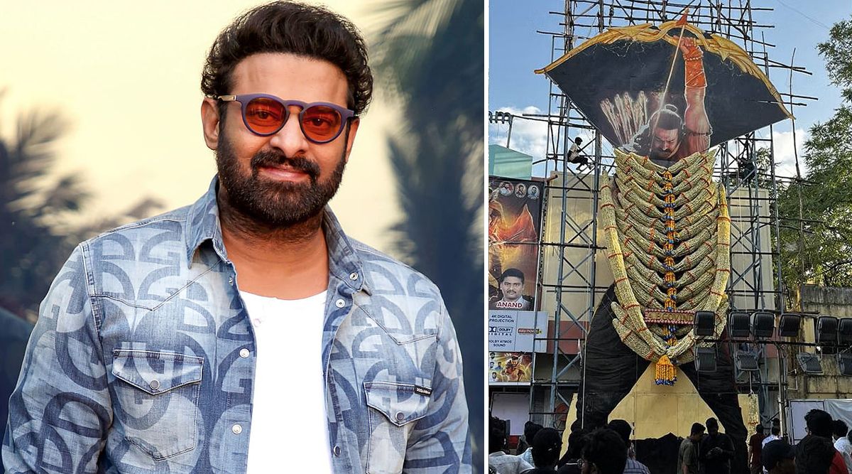 Adipurush: IMPRESSIVE! Prabhas's HUGE Cutout, 65 Feet Tall, And 1500 Kg GIANT Garland, MOUNTED In Telangana (Watch Video)