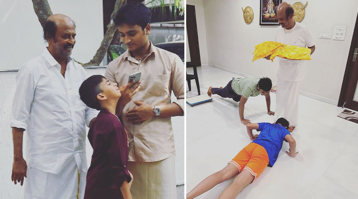 Rajinikanth Spends Diwali With Grandkids Yatra And Linga; Pics Go VIRAL!