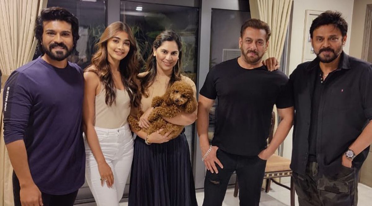 Salman Khan meets Ram Charan, Pooja Hegde, and Venkatesh in Hyderabad during Kabhi Eid Kabhi Diwali filming