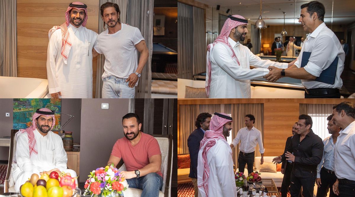 Shahrukh Khan, Salman Khan, Saif Ali Khan and Akshay Kumar pose with Saudi Arabia Minister Bader bin Farhan Alsaud