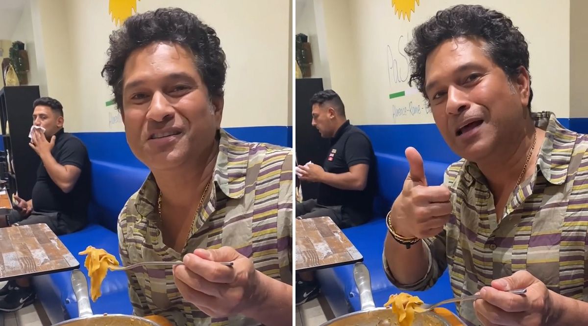 Sachin Tendulkar tries his daughter Sara's favorite pasta in London