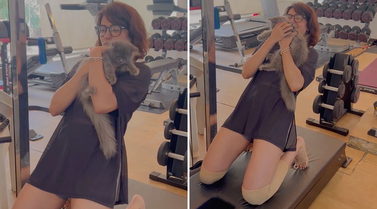 Samantha Ruth Prabhu Gives Major FITNESS GOALS As She Drops Cute Workout Video With Her Cat 'Gelato' (Watch Video)