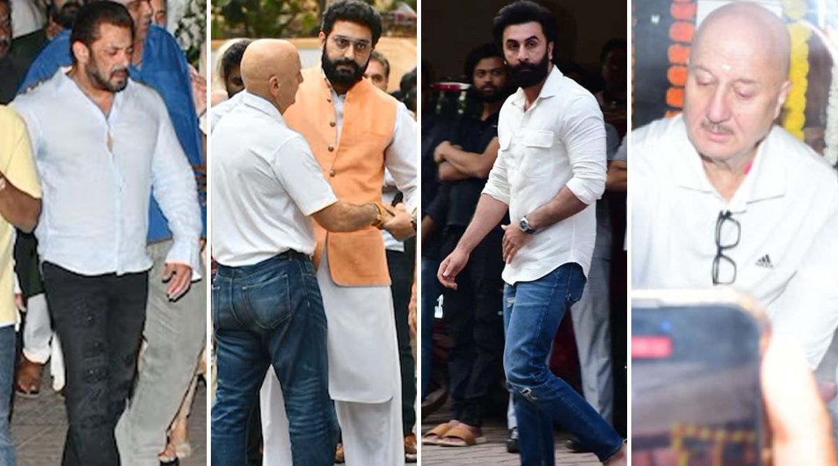 Satish Kaushik Funeral: Salman Khan, Abhishek Bachchan, Ranbir Kapoor, And Others Pay Their Condolences To the Late Legendary Actor; Anupam Kher Has A Breakdown (Watch Videos)