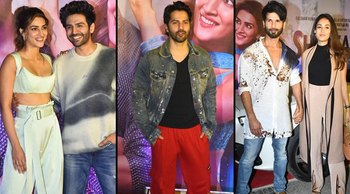 Shehzada screening: Kartik Aaryan, Kriti Sanon, Shahid Kapoor, Varun Dhawan & others make glamorous arrival