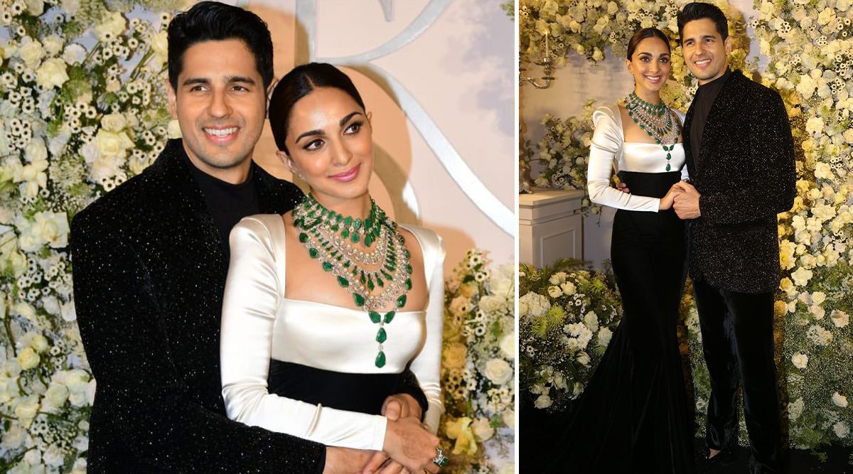 Newlyweds Sidharth Malhotra & Kiara Advani are ‘all in love’ as they pose for cameras at their Mumbai wedding reception