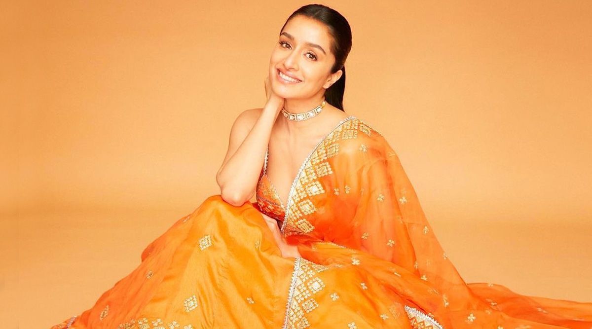 Shraddha Kapoor decks up in an orange lehenga by Gopi Vaid and looks like a perfect firecracker