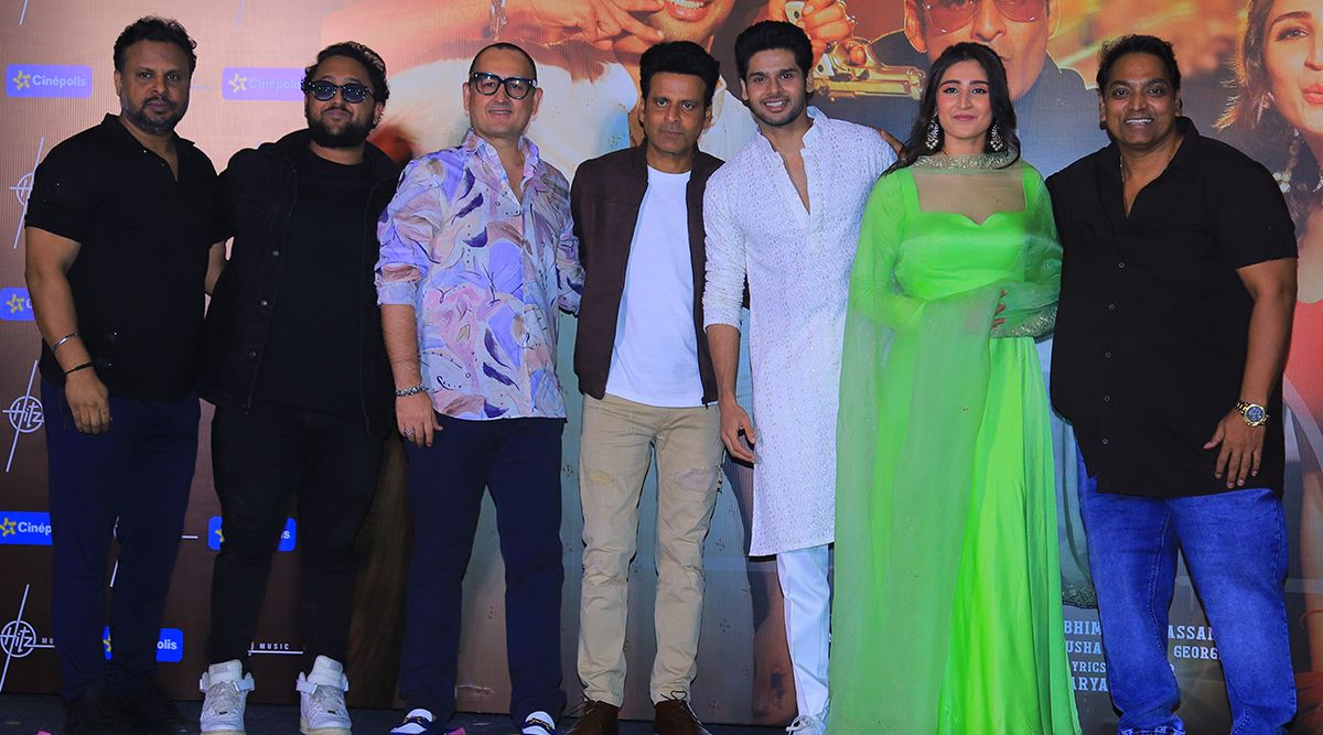 Ganesh Acharya, Manoj Bajpayee, Abhimanyu Dasani, Dhvani Bhanushali, Producer Vinod Bhanushali At The Kudi Meri Song Launch For Hitz Music's Newest Song