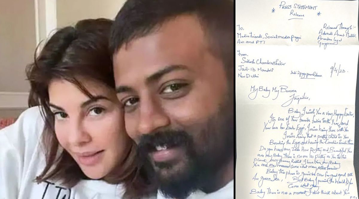 Convicted Con Artist Sukesh Chandrashekhar WritesTo Jacqueline Fernandez From PRISON On Easter, Calls Her 'My Baby My Bomma'