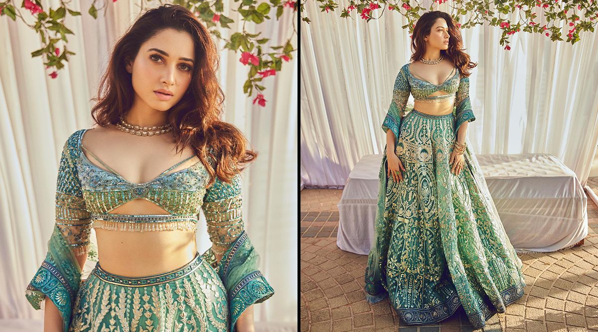 Tamannaah Bhatia's Green Lehenga with Unique Blouse has caught all our attention; Check out pics!