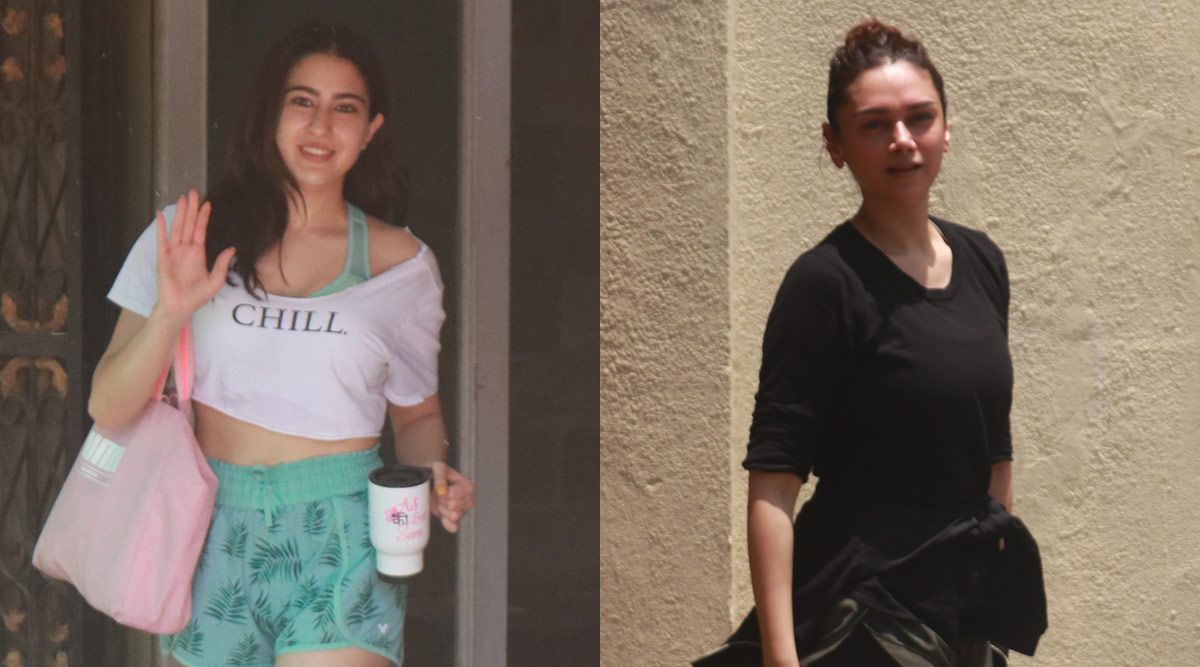 Sara Ali Khan and Aditi Rao Hydari spotted outside Pilates at Santacruz