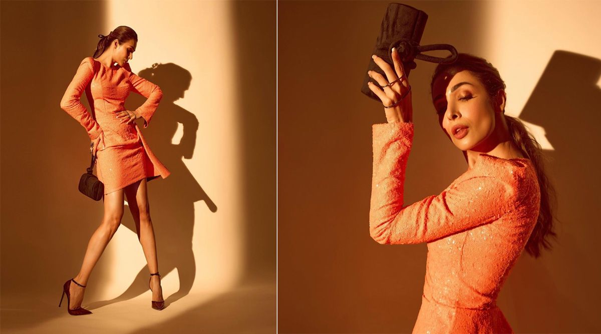 Malaika Arora makes it hard to take our eyes off as she dazzles in Laith Maalouf's orange mini dress