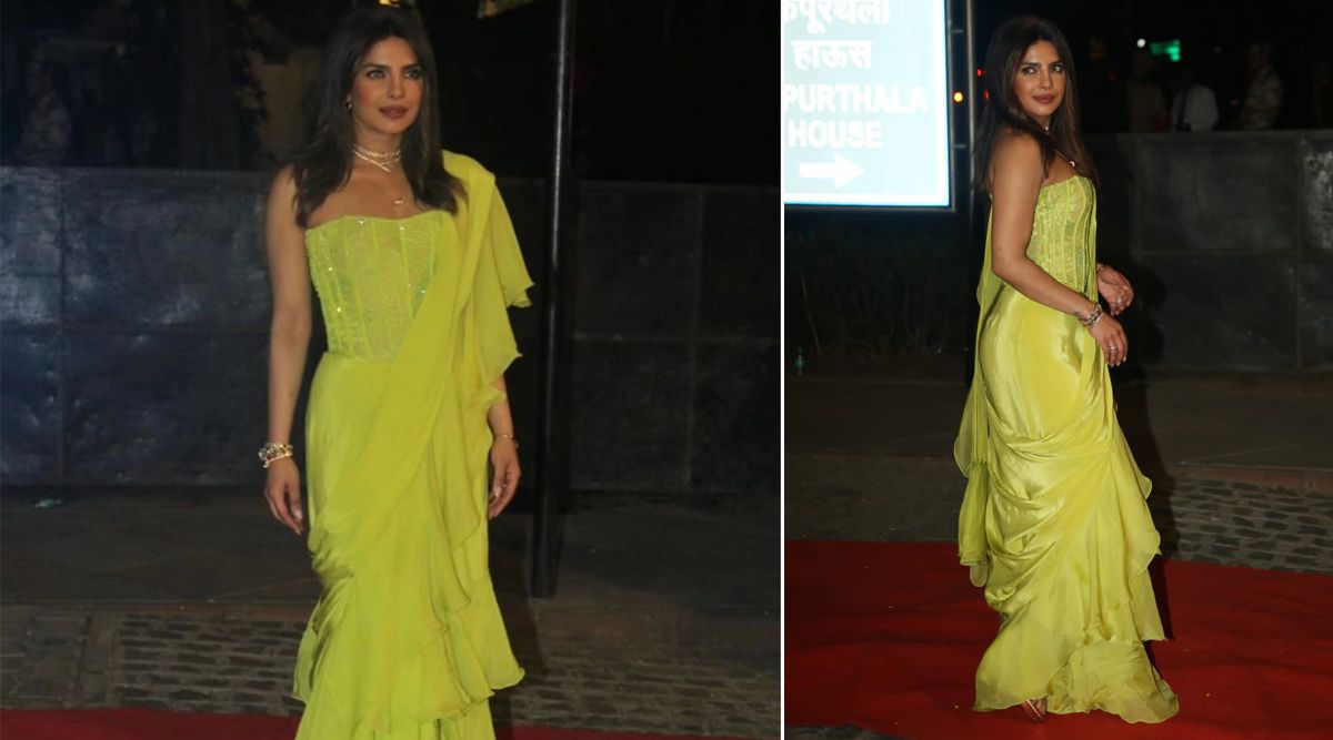 Parineeti Chopra -Raghav Chaddha Engagement Bash: Priyanka Chopra’s Memorizing Lime Green Saree Takes Center Stage (View Pics)