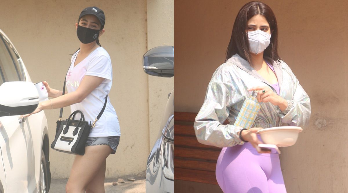 Sara Ali Khan and Jhanvi Kapoor spotted outside pilates in Santacruz