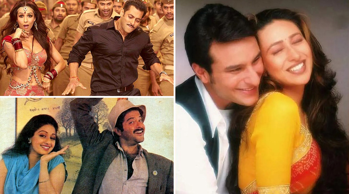 Actors wooed their Sister-in-laws on-screen, including Sridevi and Anil Kapoor, Salman Khan and Malaika Arora, Saif Ali Khan, and Karishma Kapoor. Take a look