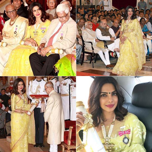 View Pics: Proud Moment for Priyanka Chopra as she receives the Padma Shri!